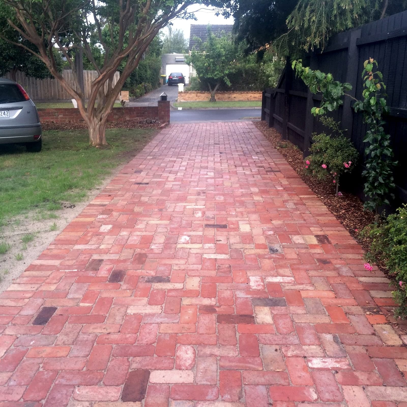 Red brick driveway by Cam Wells Paving